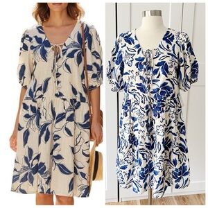 MSK Linen Blend Floral Babydoll Mini Dress sz. XSmall